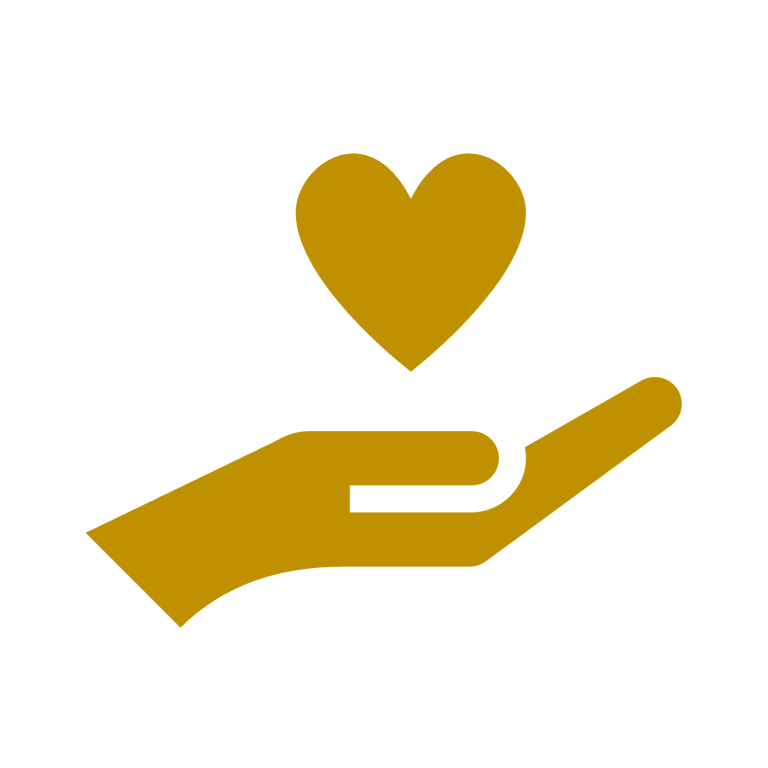 Symbol für Einzelcoaching: Hand mit Herz