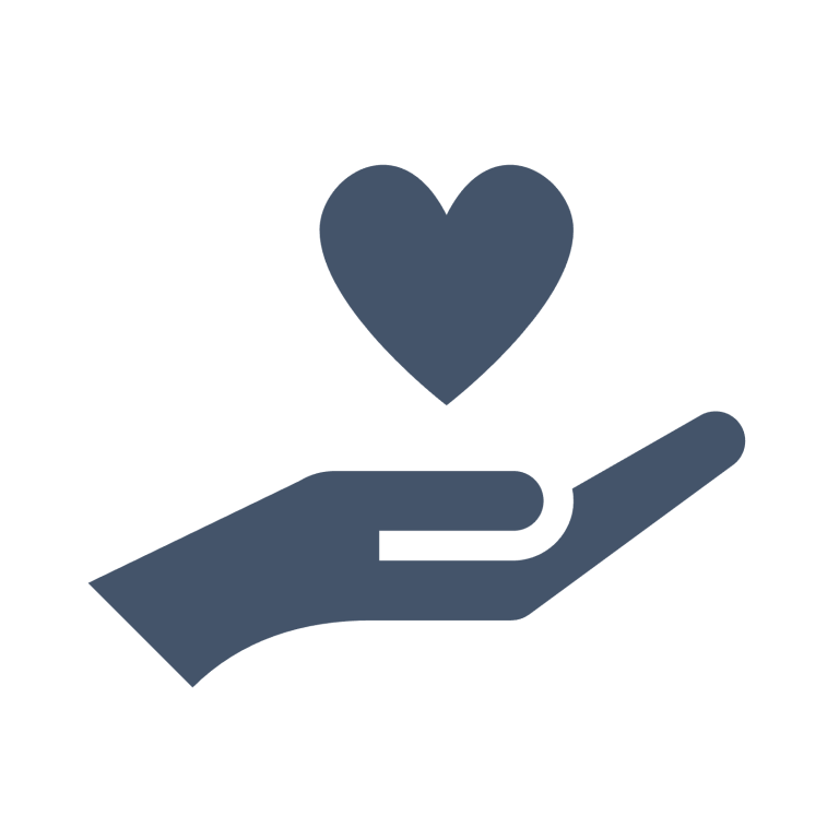 Symbol für Einzelcoaching: Hand mit Herz